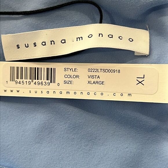 NWT Susana Monaco V Wire Halter Dress XL Light Blue - Picture 11 of 13